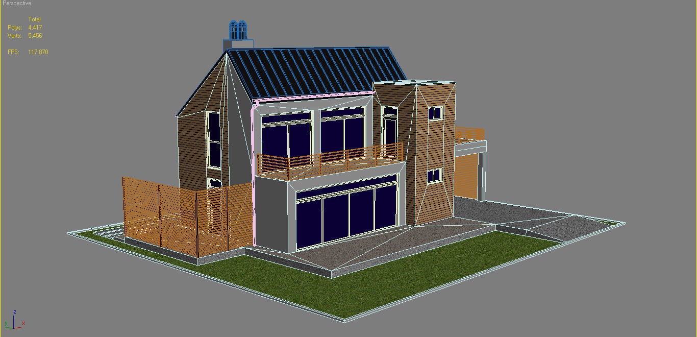 Contemporary House 2 Low-poly 3D model_12