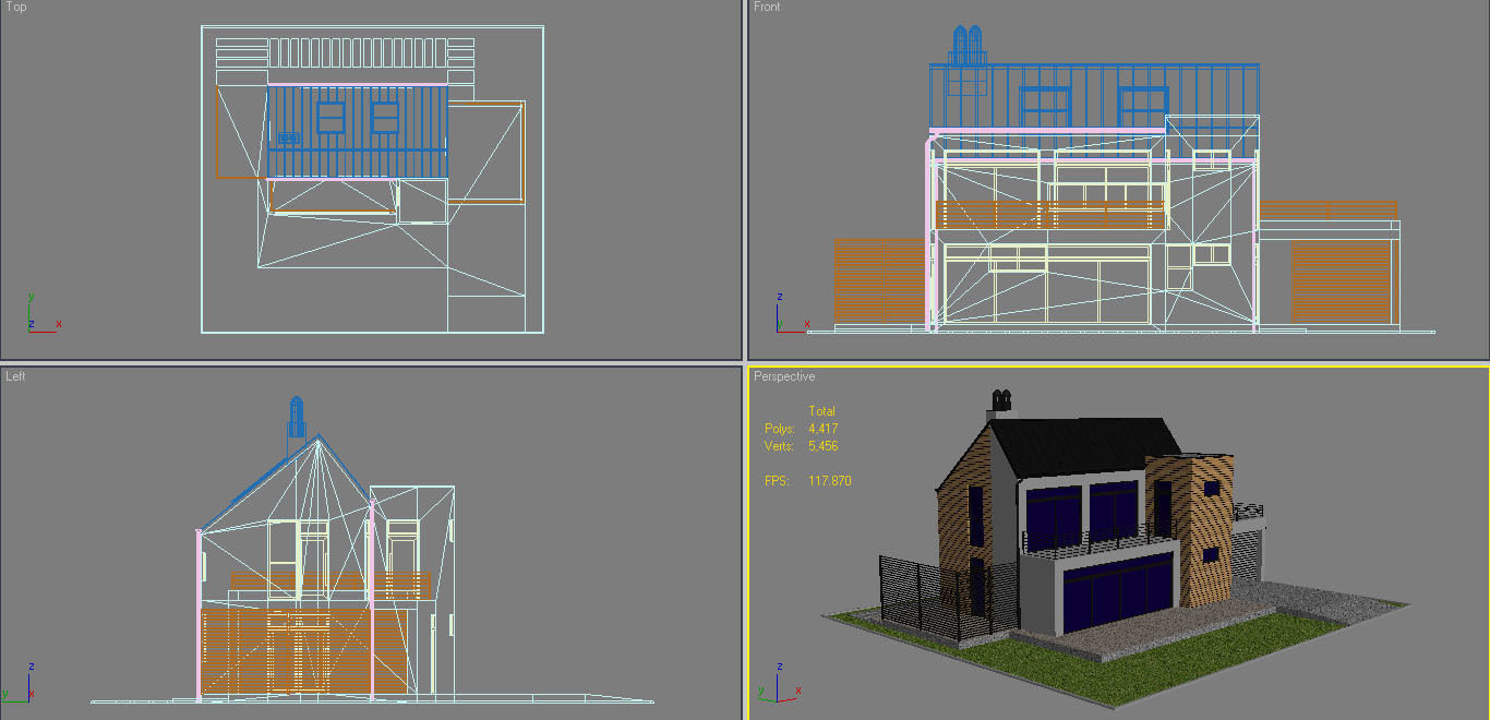 Contemporary House 2 Low-poly 3D model_11