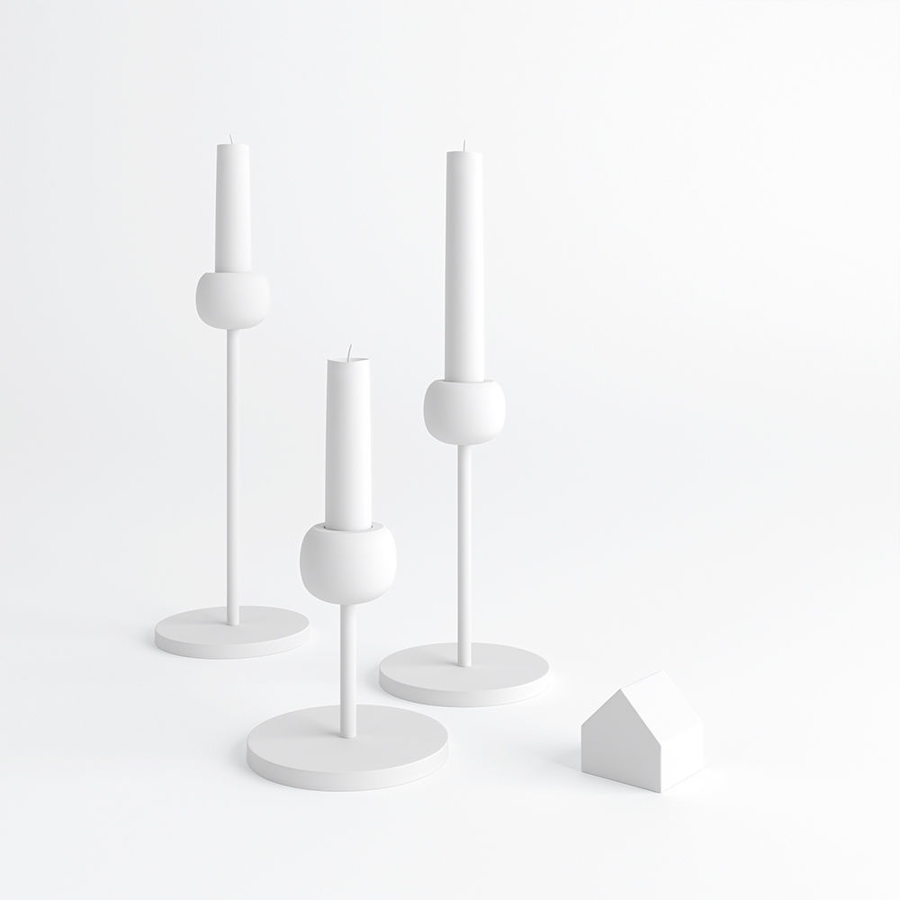 Candle Holder West Elm Modern Brass 3D model_6