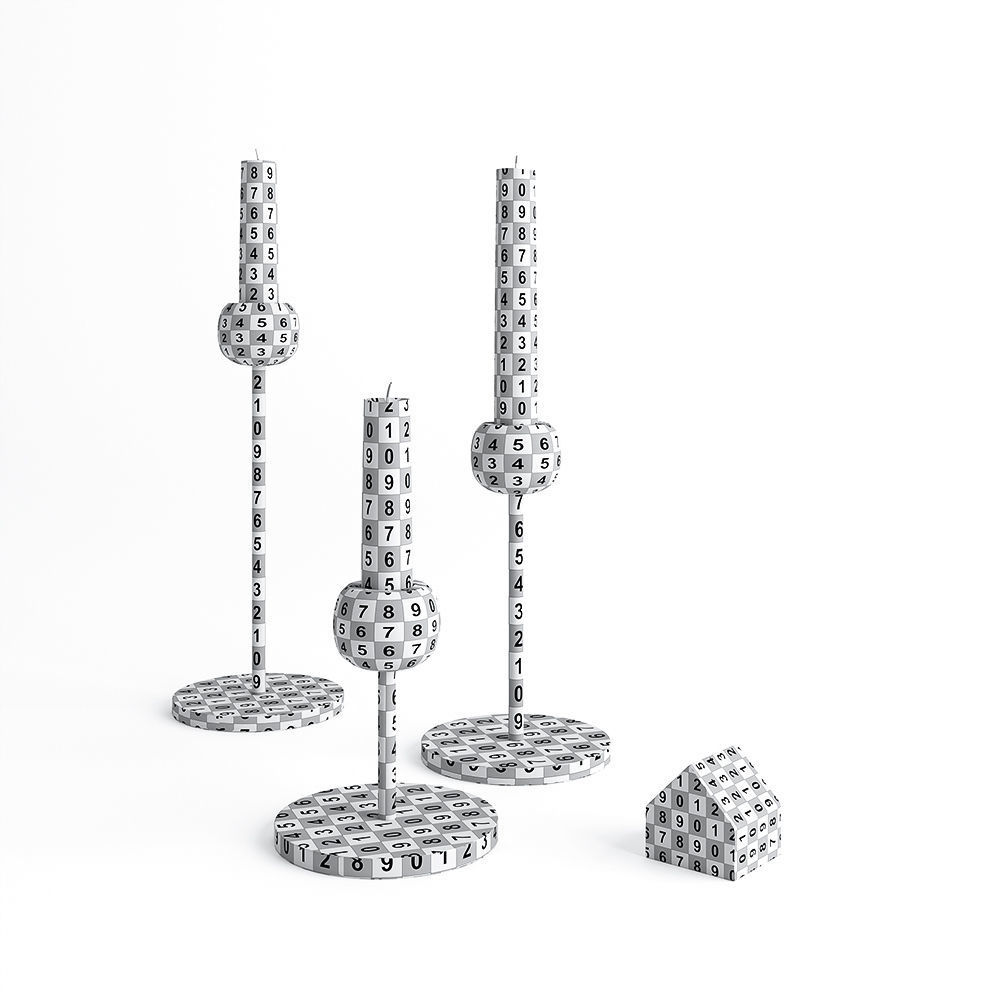 Candle Holder West Elm Modern Brass 3D model_7