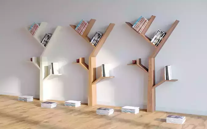Bookcase Tree scene 3D model