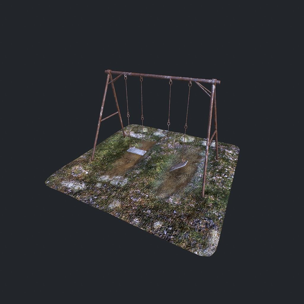 Old Swing pbr Low-poly 3D model_1