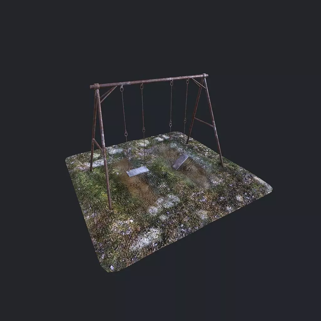 Old Swing pbr Low-poly 3D model_0