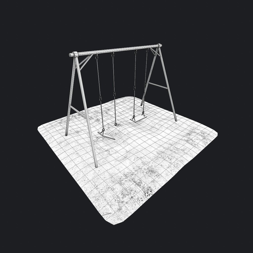 Old Swing pbr Low-poly 3D model_13