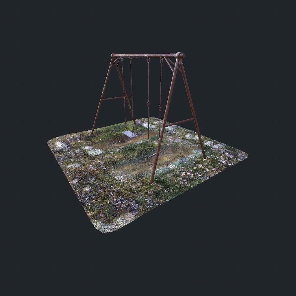 Old Swing pbr Low-poly 3D model_2