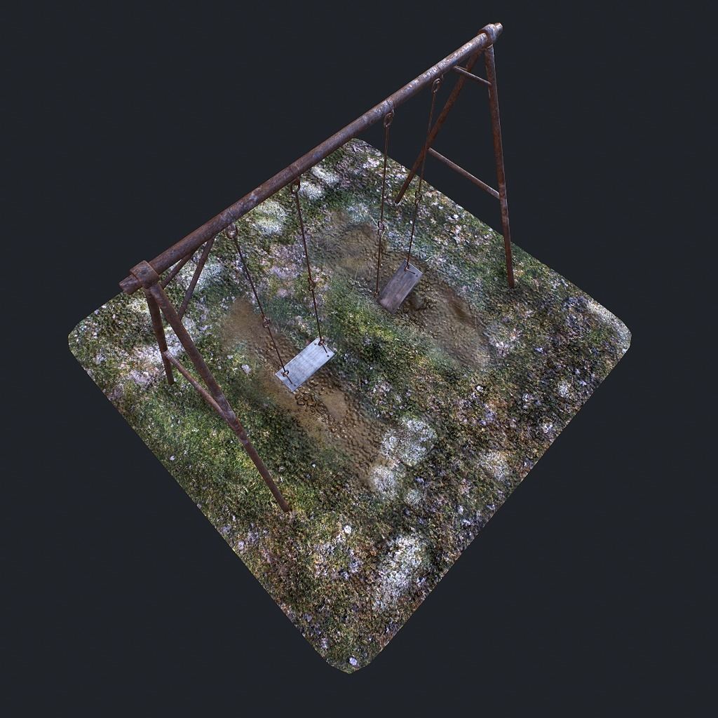 Old Swing pbr Low-poly 3D model_5