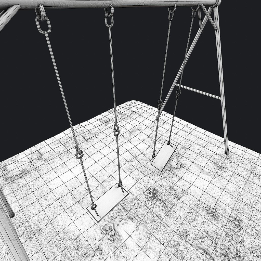 Old Swing pbr Low-poly 3D model_19
