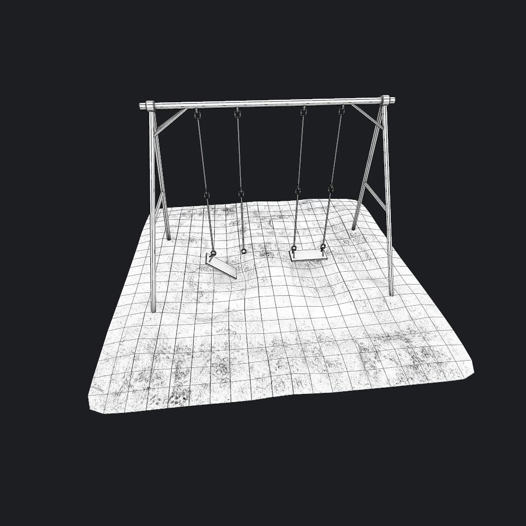 Old Swing pbr Low-poly 3D model_14