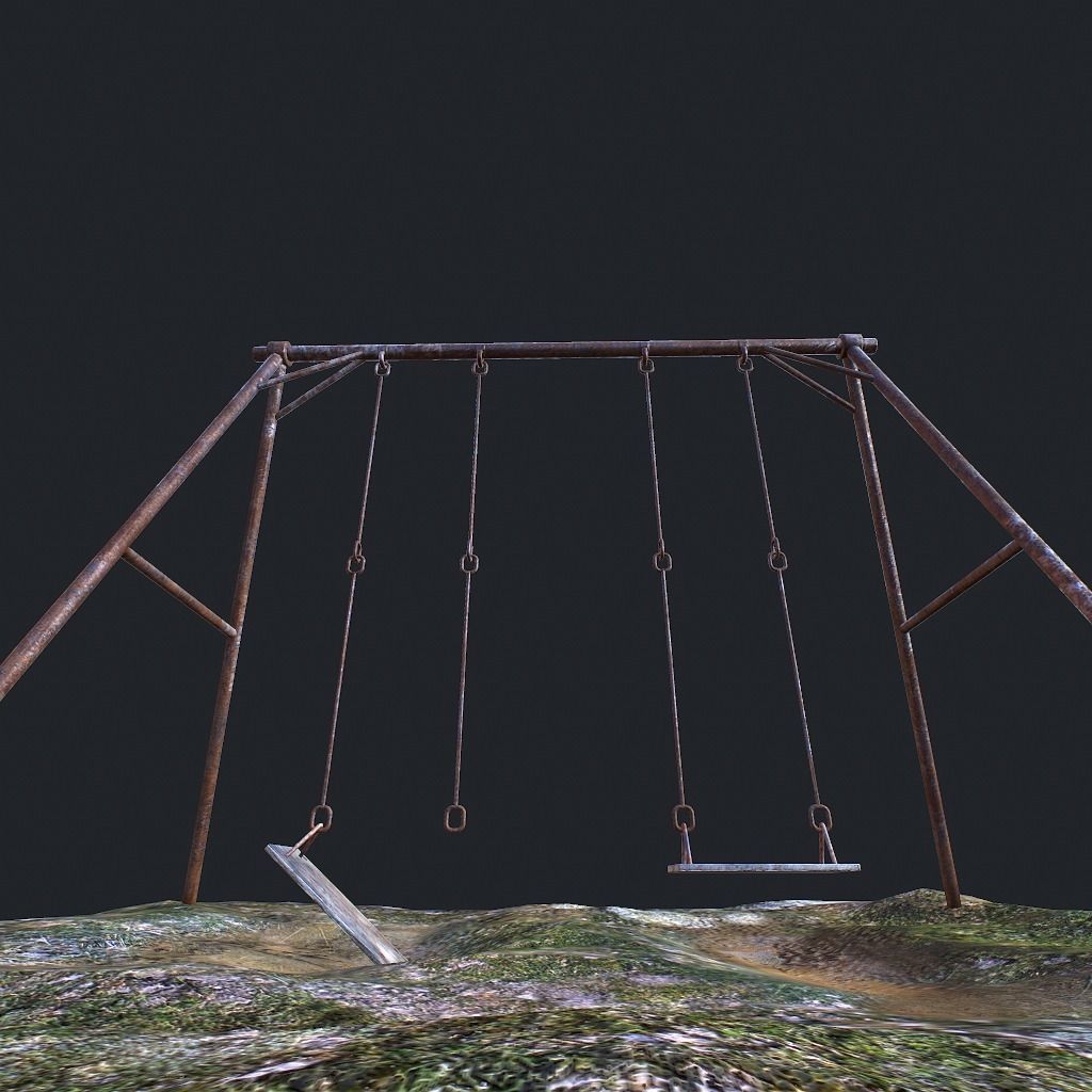Old Swing pbr Low-poly 3D model_11