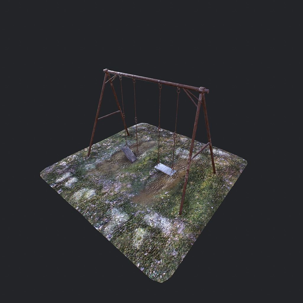Old Swing pbr Low-poly 3D model_4