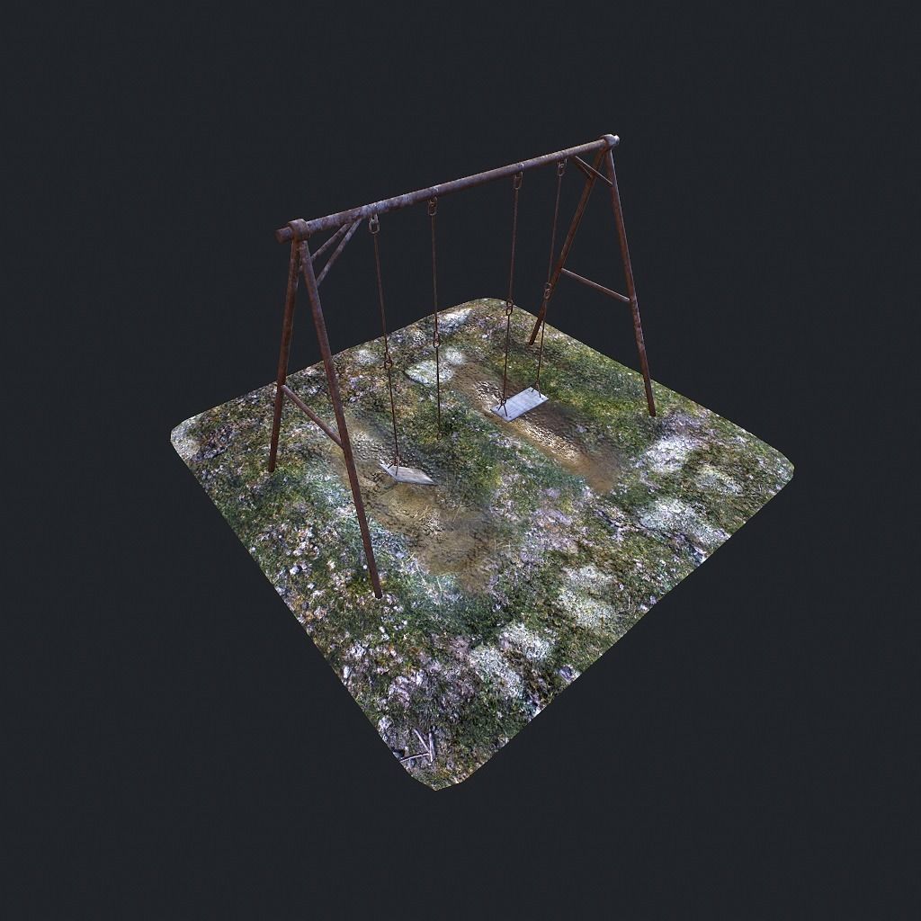 Old Swing pbr Low-poly 3D model_3
