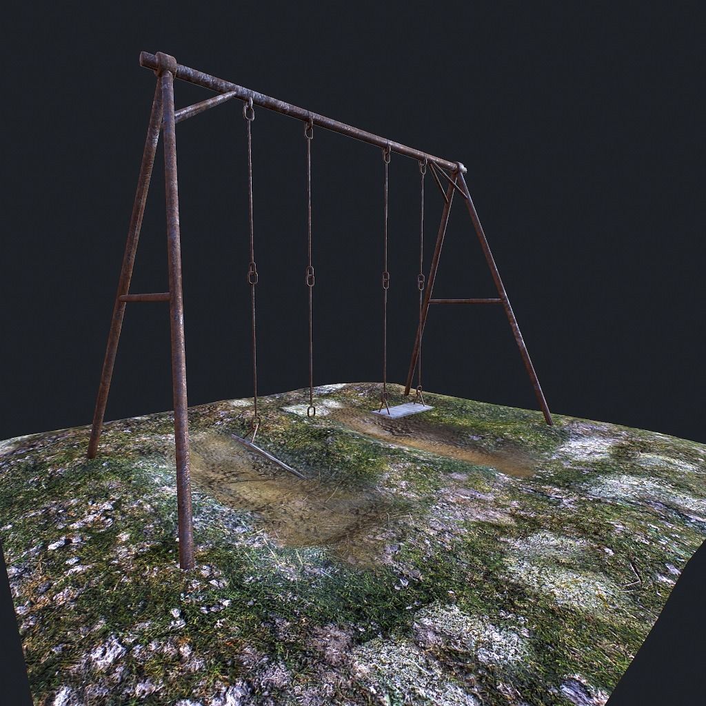 Old Swing pbr Low-poly 3D model_12