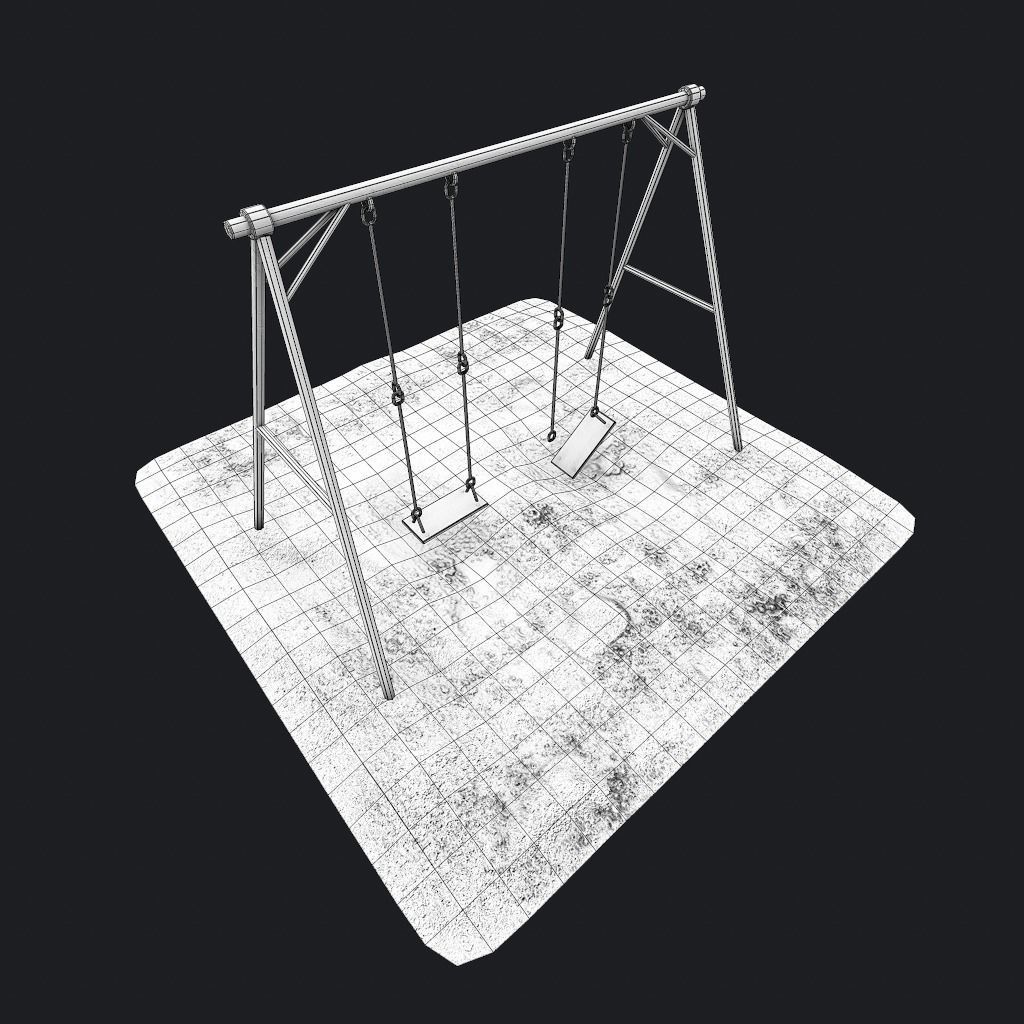 Old Swing pbr Low-poly 3D model_17