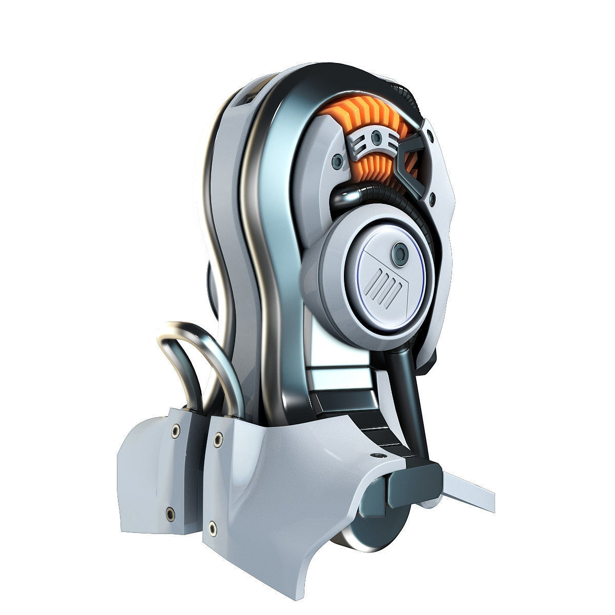 Head cyborg 3d model 3D model_2