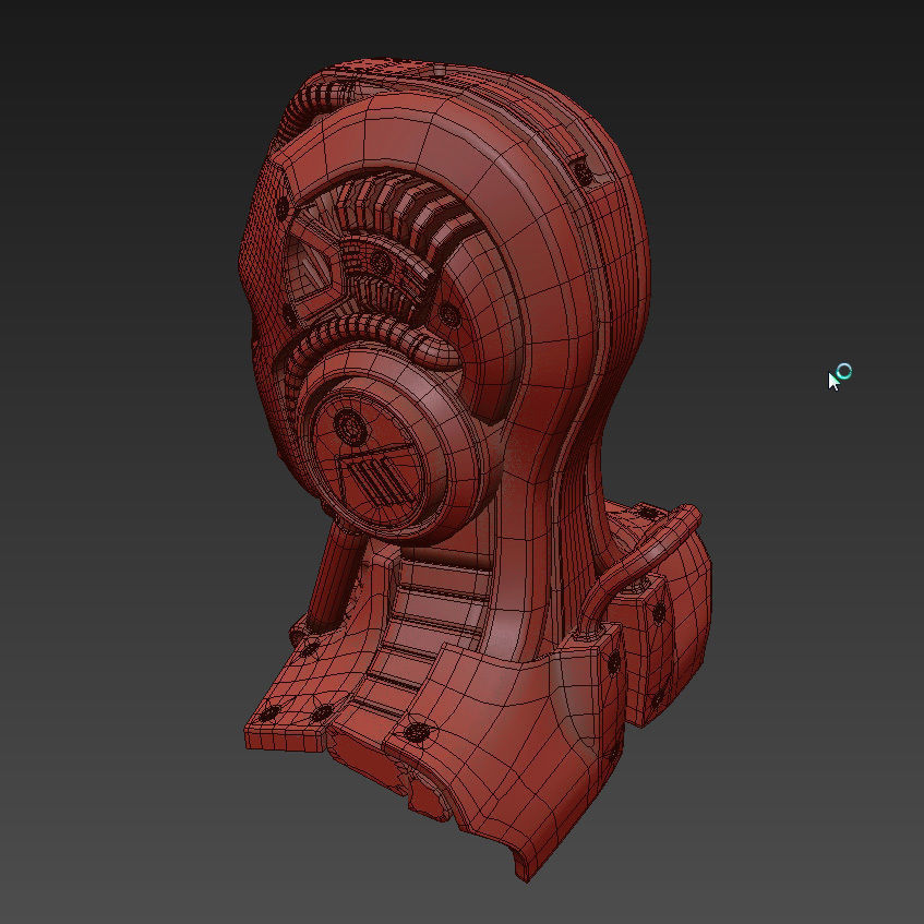 Head cyborg 3d model 3D model_9