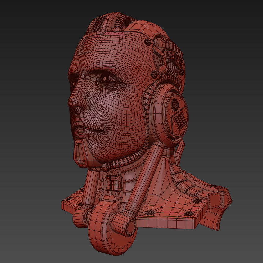 Head cyborg 3d model 3D model_6