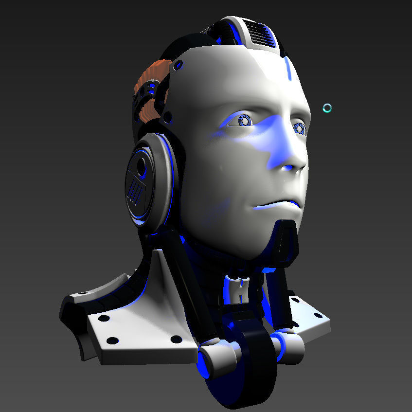 Head cyborg 3d model 3D model_12