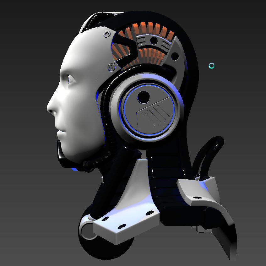Head cyborg 3d model 3D model_11