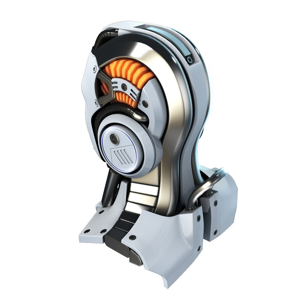 Head cyborg 3d model 3D model_3