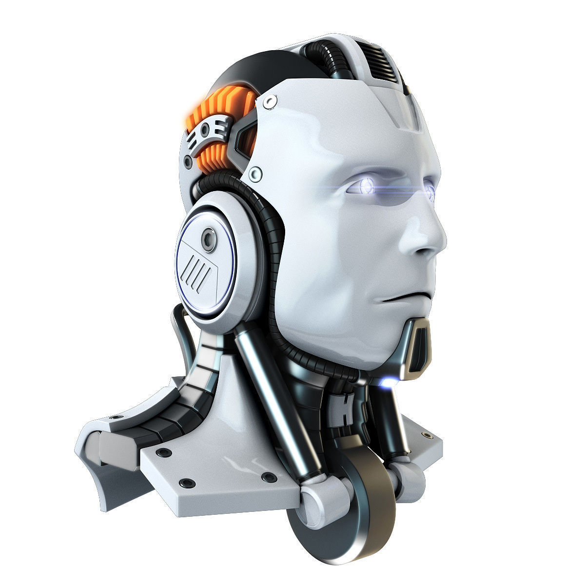Head cyborg 3d model 3D model_4