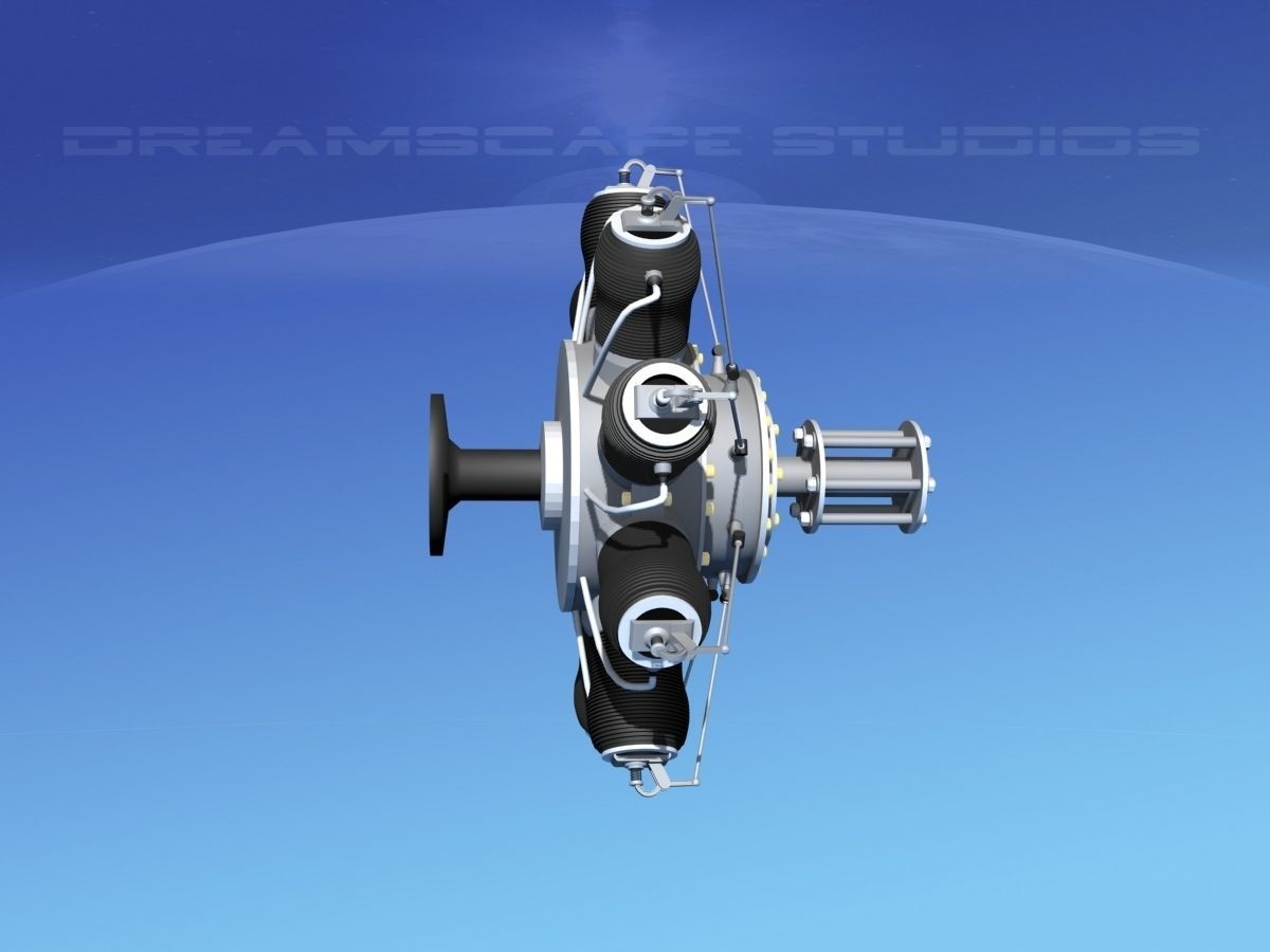 Rotary Aircraft Engine  3D model_4