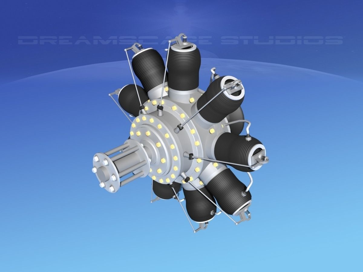Rotary Aircraft Engine  3D model_12