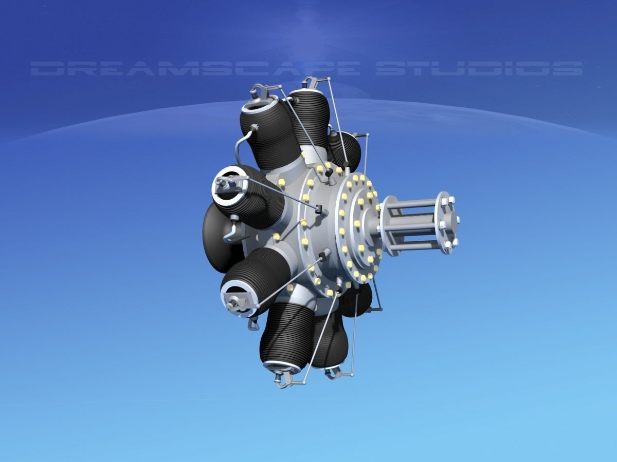 Rotary Aircraft Engine  3D model_5