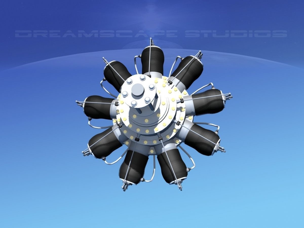 Rotary Aircraft Engine  3D model_1
