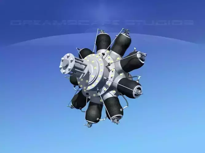 Rotary Aircraft Engine  3D model