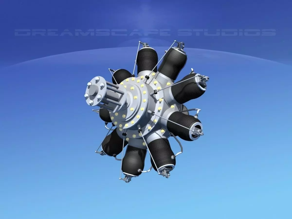 Rotary Aircraft Engine  3D model_0