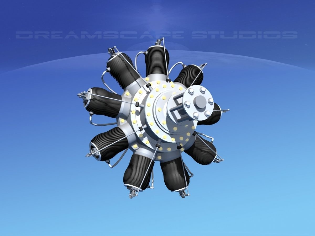 Rotary Aircraft Engine  3D model_2