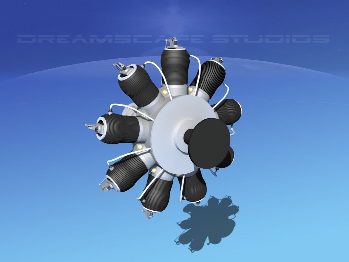 Rotary Aircraft Engine  3D model_9