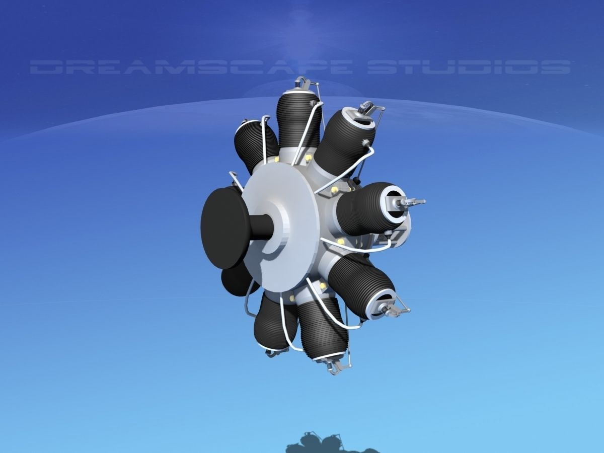 Rotary Aircraft Engine  3D model_6