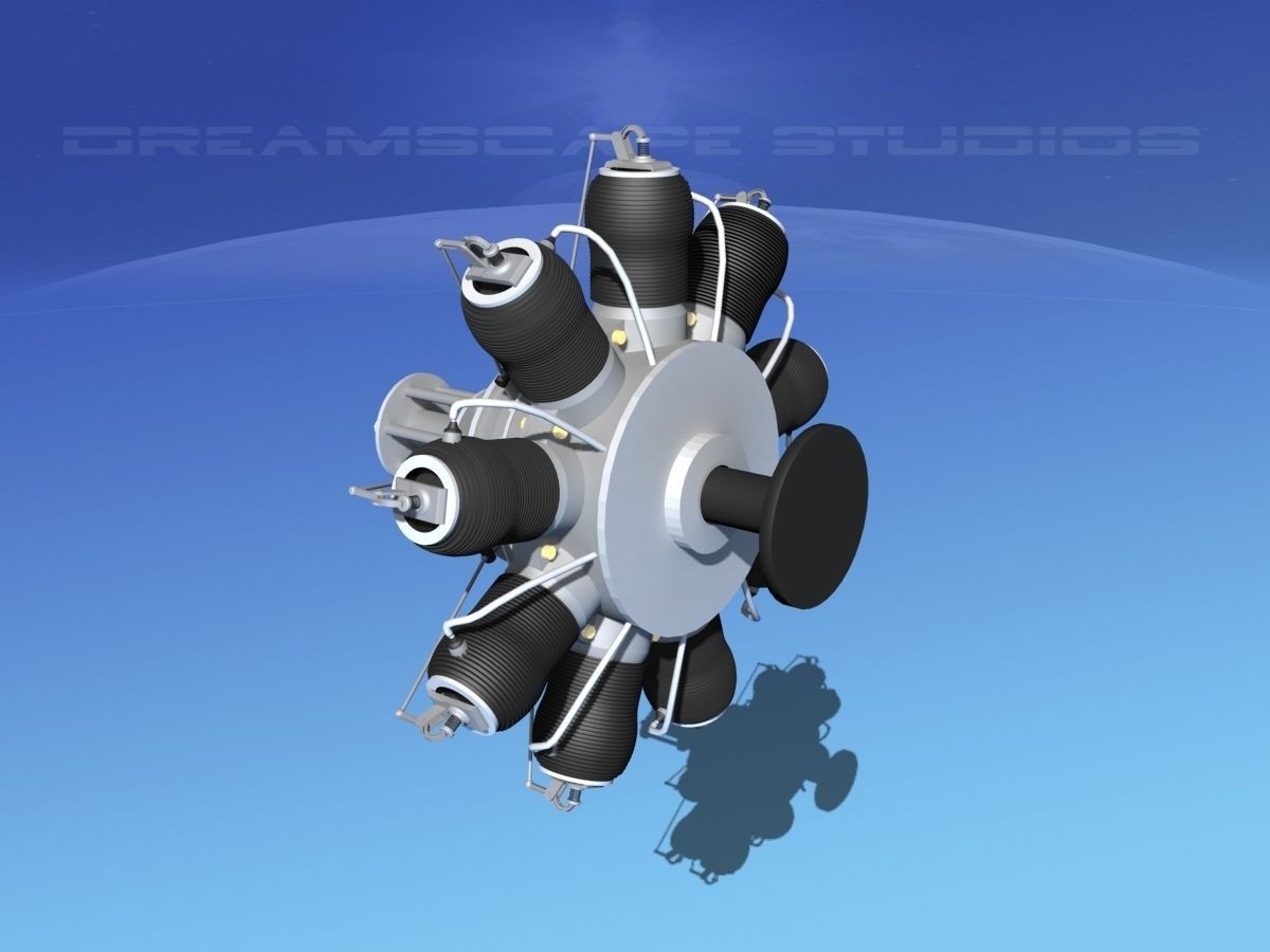 Rotary Aircraft Engine  3D model_10
