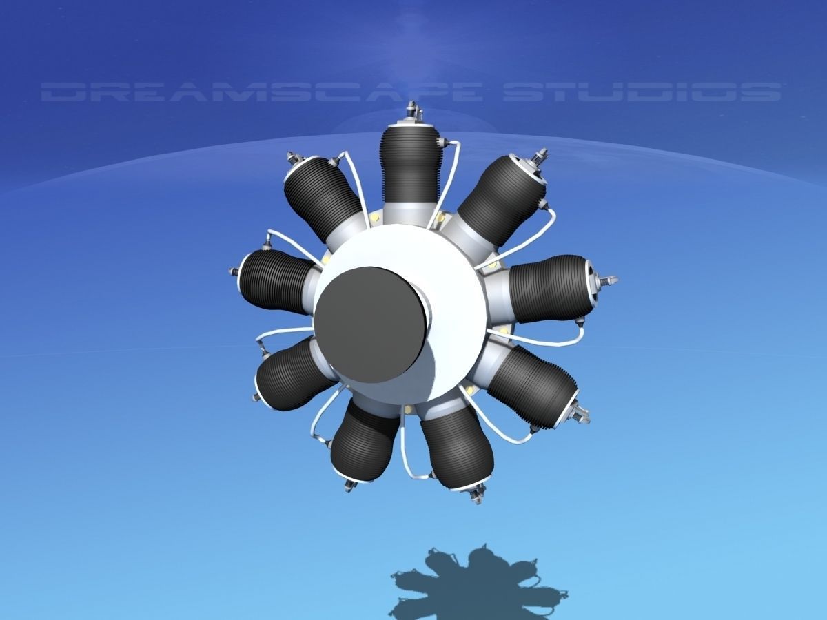 Rotary Aircraft Engine  3D model_7