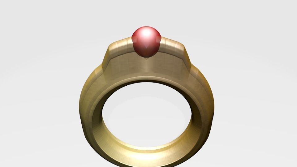 Gold Ring with Round Ruby Setting Free 3D model