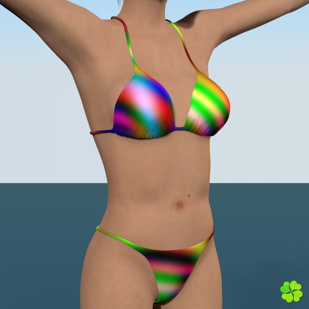 Bikini low poly woman Low-poly 3D model_12