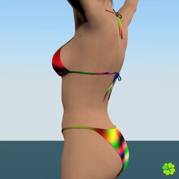 Bikini low poly woman Low-poly 3D model_22