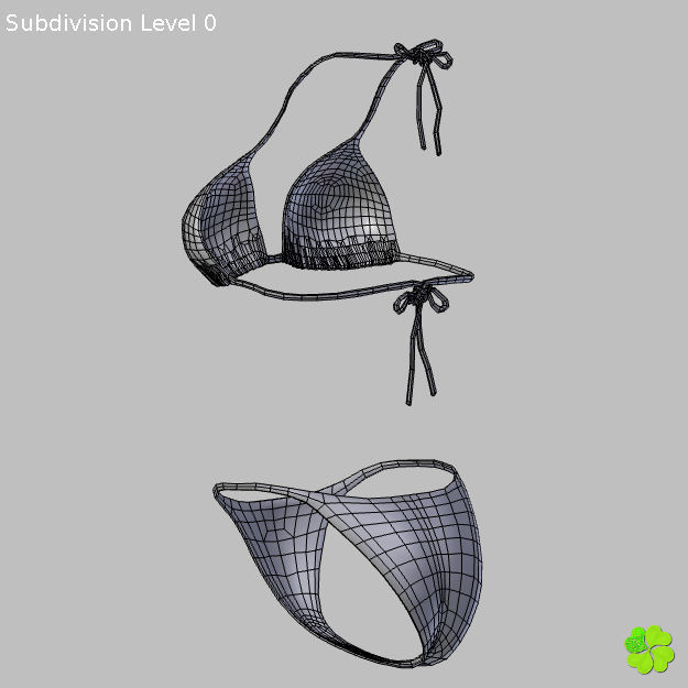 Bikini low poly woman Low-poly 3D model_42