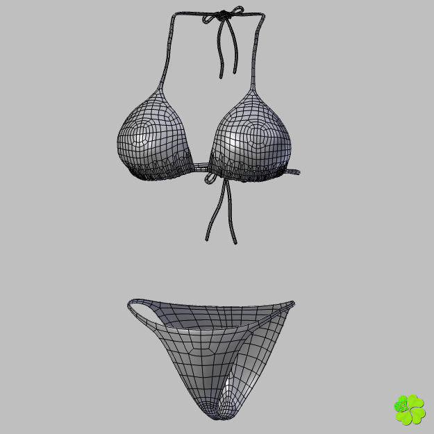 Bikini low poly woman Low-poly 3D model_27