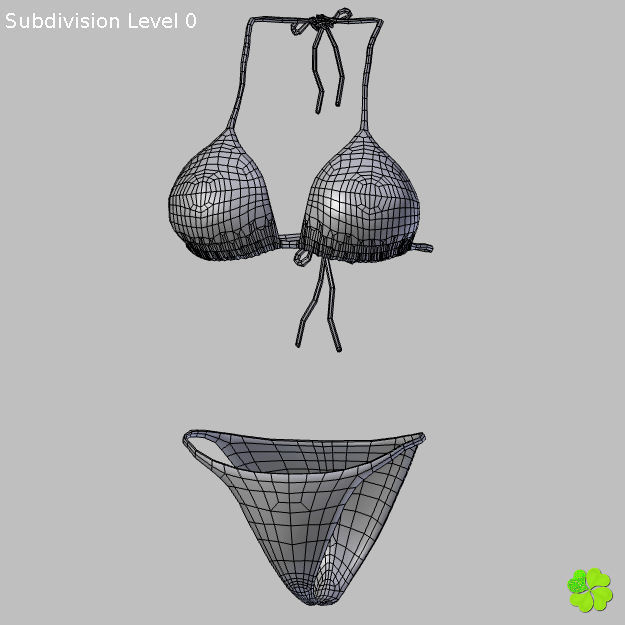 Bikini low poly woman Low-poly 3D model_28