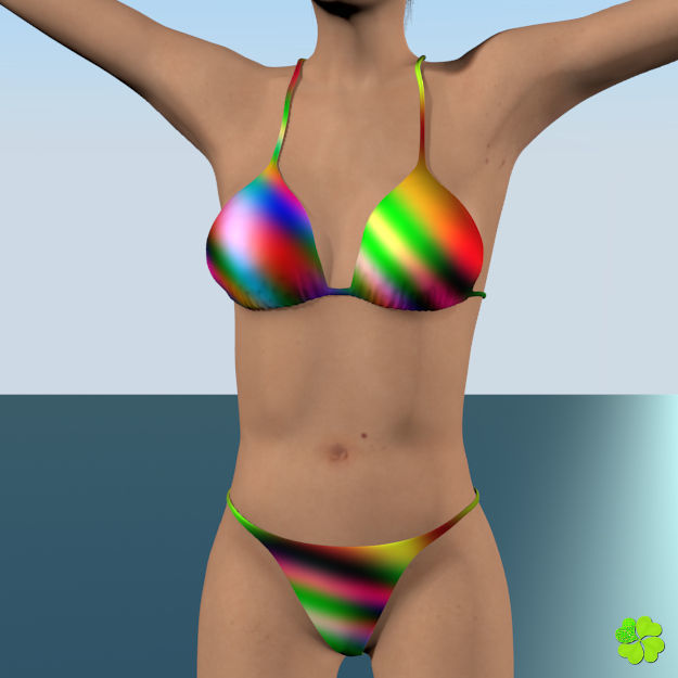 Bikini low poly woman Low-poly 3D model_11