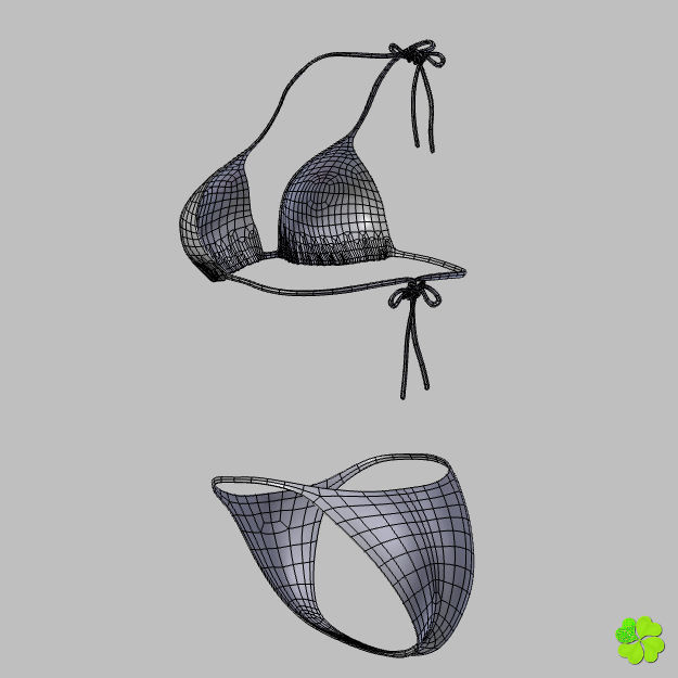 Bikini low poly woman Low-poly 3D model_41