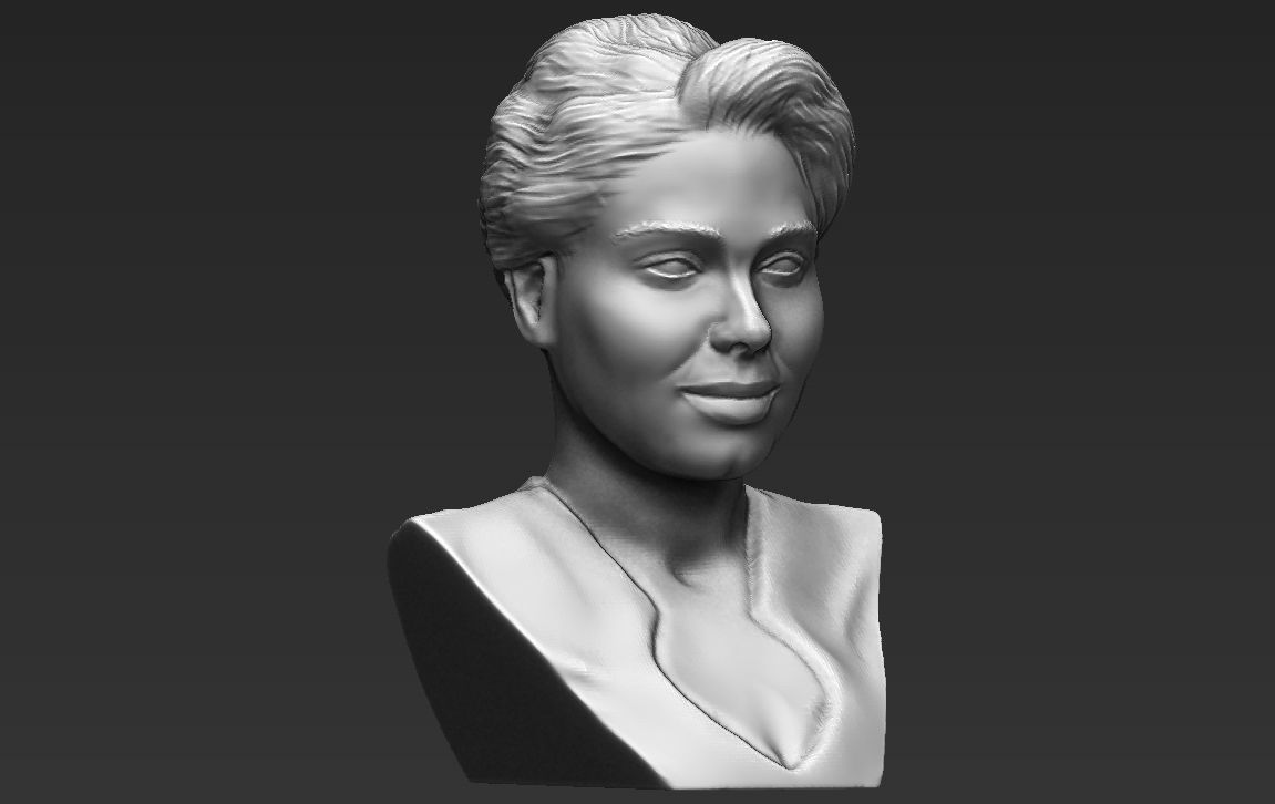 Adele bust 3D printing ready stl obj formats 3D print model_11
