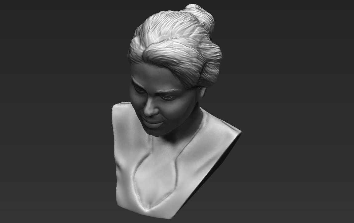 Adele bust 3D printing ready stl obj formats 3D print model_12