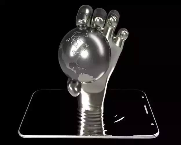 Global Cell Phone Abstract art 3D model