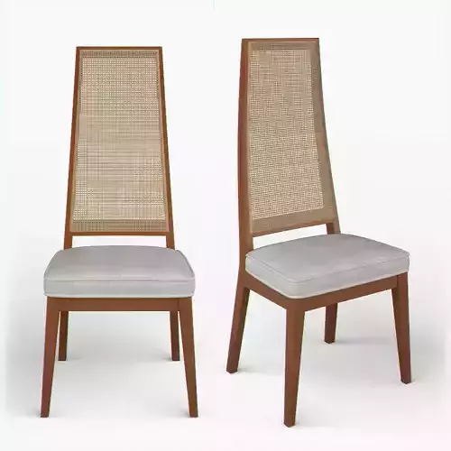 Cane-Backed Dining Chairs in the Style of Milo Baughman