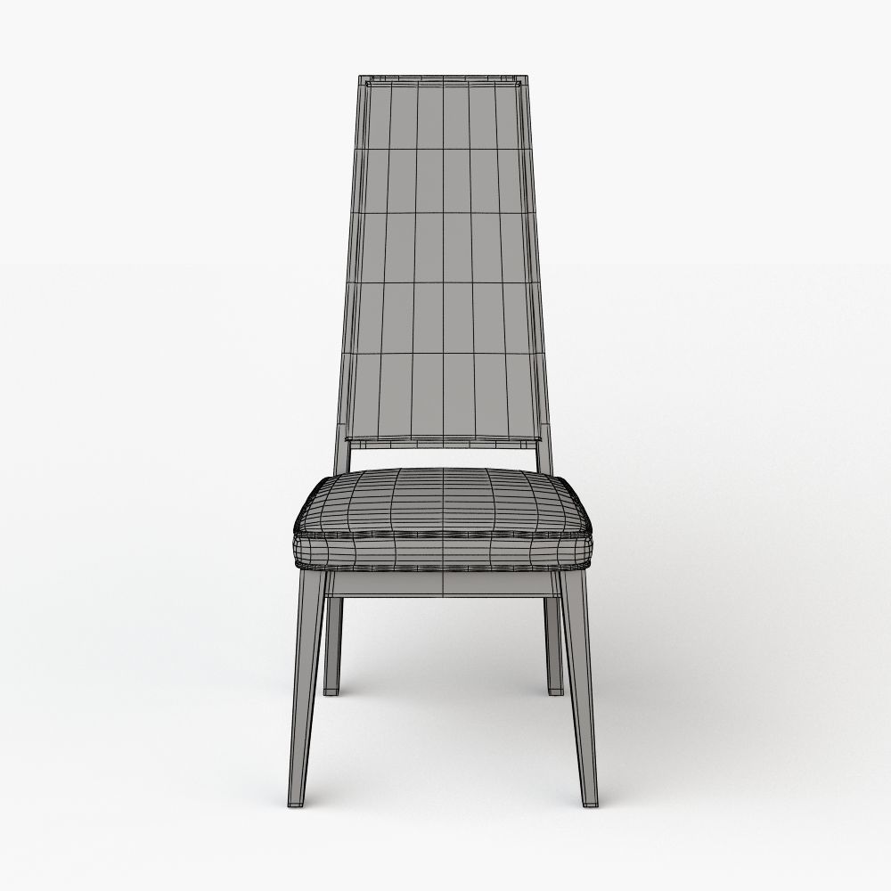 Cane-Backed Dining Chairs in the Style of Milo Baughman 3D model_1