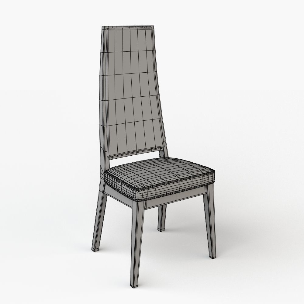 Cane-Backed Dining Chairs in the Style of Milo Baughman 3D model_5