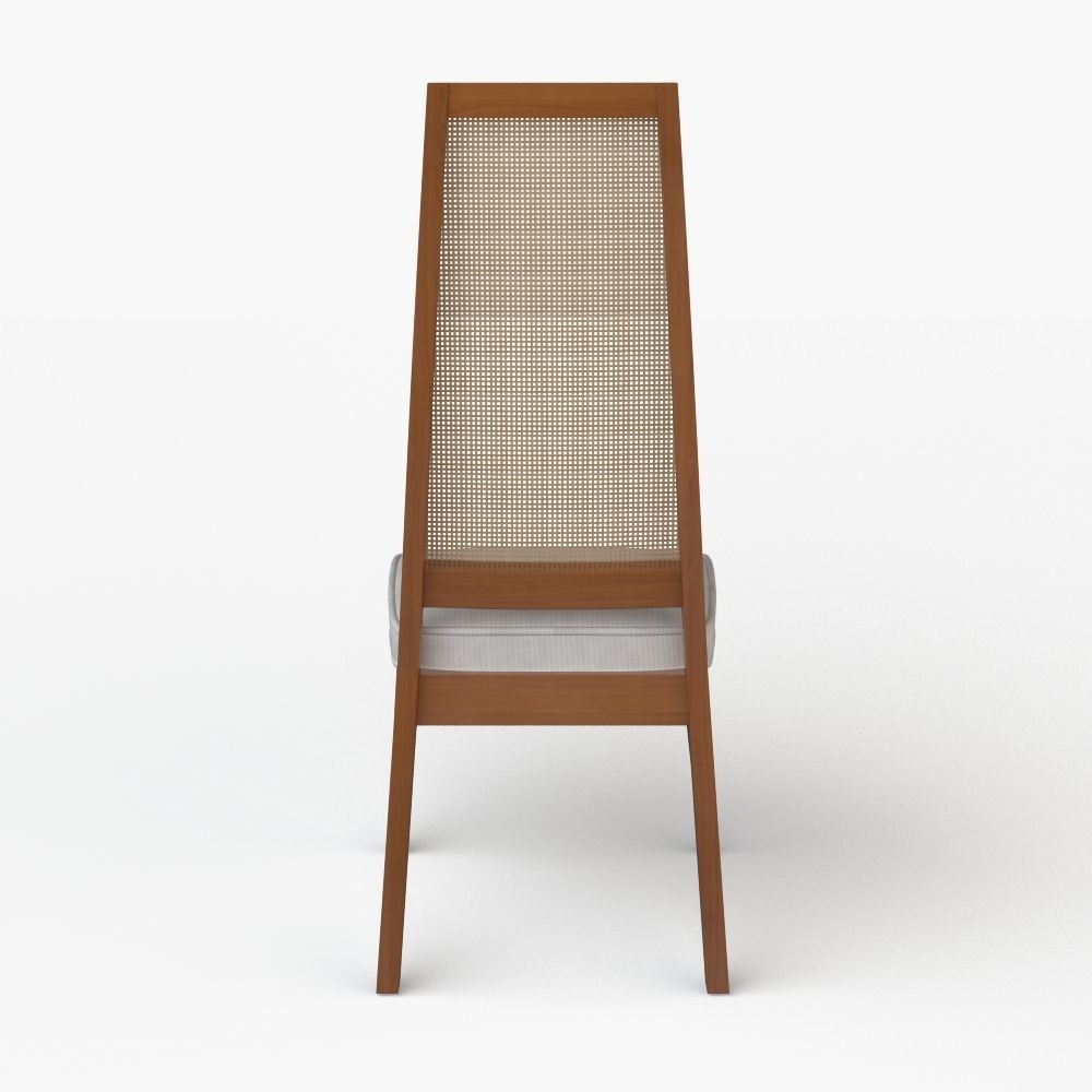 Cane-Backed Dining Chairs in the Style of Milo Baughman 3D model_4